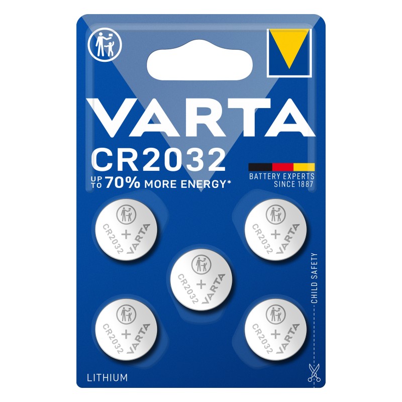 baterie litiu 3v cr2032 230mah, dimensiuni 20 x 3.2 mm varta blister 5 baterie litiu 3v cr2032 230mah, dimensiuni 20 x 3.2 mm varta blister 5