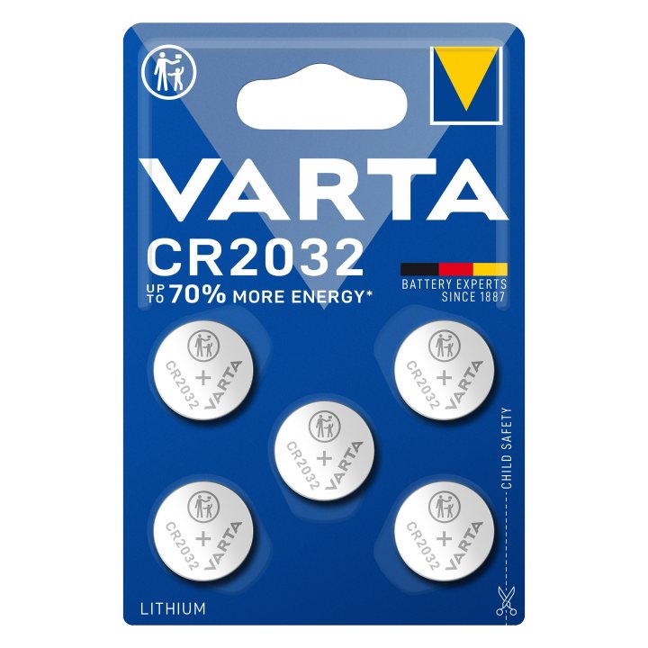 baterie litiu 3v cr2032 230mah, dimensiuni 20 x 3.2 mm varta blister 5