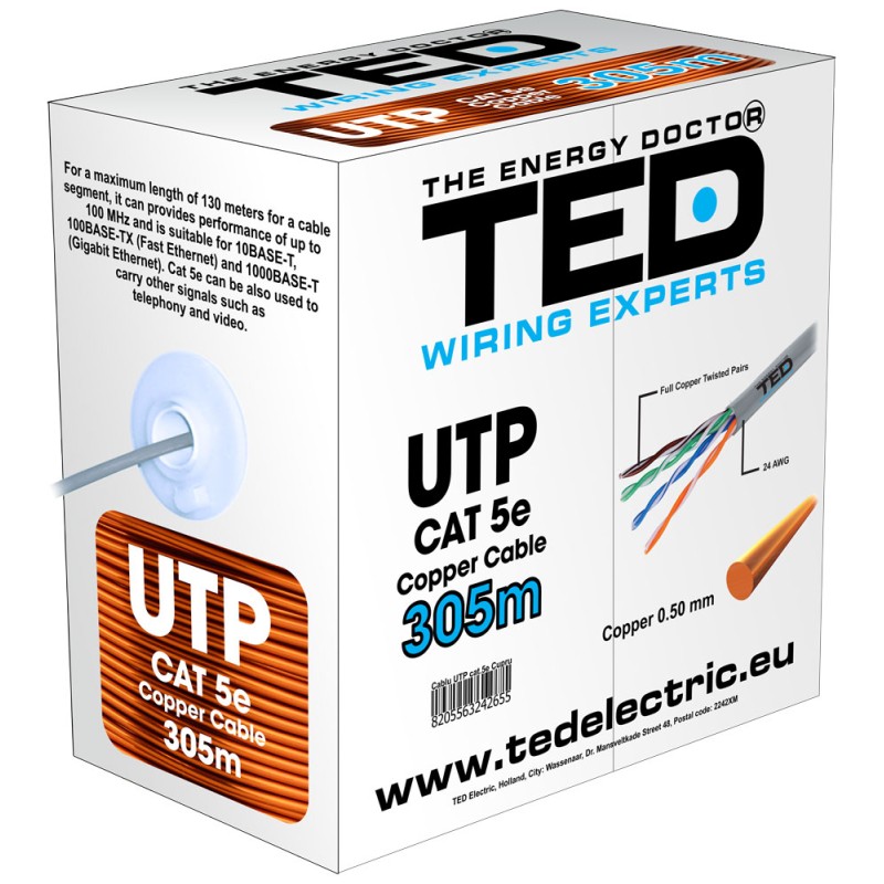 cablu utp cat.5e cupru integral marca ted wire expert ted002495