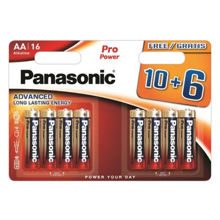 baterii alcaline aa lr6 1.5v panasonic pro power blister 16