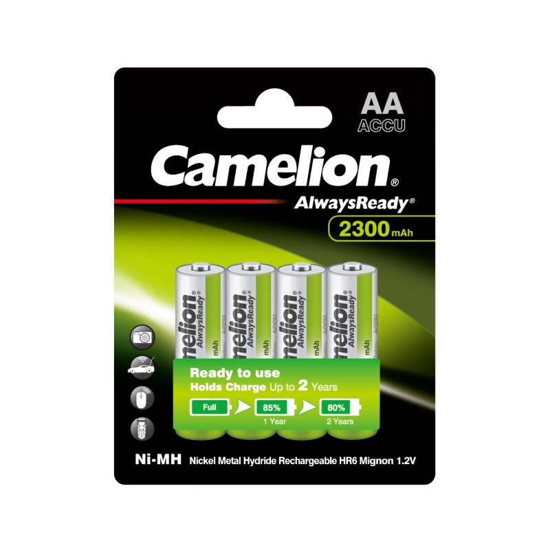 baterie reincarcabila camelion aa lr6 acumulatori preincarcati ni-mh 1.2v 2300mah blister 4
