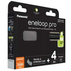 eneloop acumulatori ni-mh 1.2v aa r6 2500mah preincarcati pro si carcasa bk-3hcdec4be eco plastic free blister 4