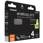 eneloop acumulatori ni-mh 1.2v aa r6 2500mah preincarcati pro si carcasa bk-3hcdec4be eco plastic free blister 4