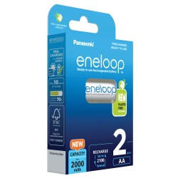eneloop acumulatori ni-mh 1.2v aa r6 2000mah preincarcati 2100 cicluri bk-3mcde/2be eco plastic free blister 2