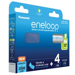 eneloop acumulatori ni-mh 1.2v aa r6 2000mah preincarcati 2100 cicluri cu carcasa bk-3mcdec4be eco plastic free blister 4