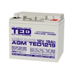 acumulator 12v high rate, dimensiuni 181 x 76 x 167 mm, baterie 12v 19ah f3, ted electric ted002815 acumulator 12v high rate, dimensiuni 181 x 76 x 167 mm, baterie 12v 19ah f3, ted electric ted002815