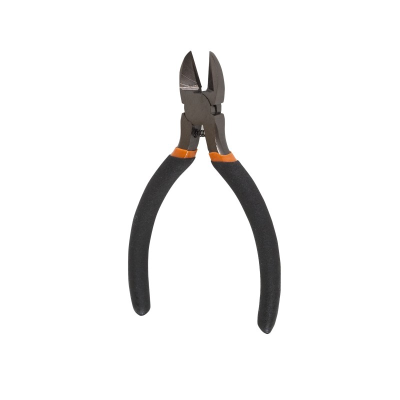 cleste cu cioc oblic, maner cauciucat 115 mm