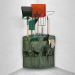 coltar suport scule de gradina din plastic - montat pe perete - 43 x 43 x 59 cm