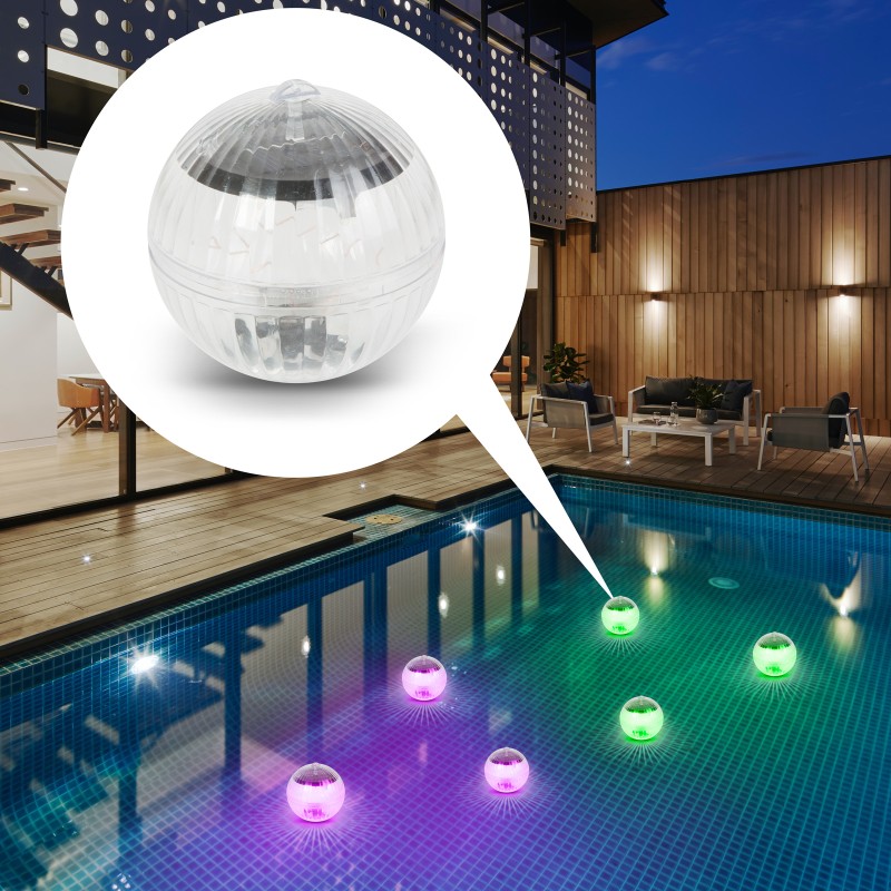 dispozitiv iluminare solara pentru piscina - led rgb - 10 cm