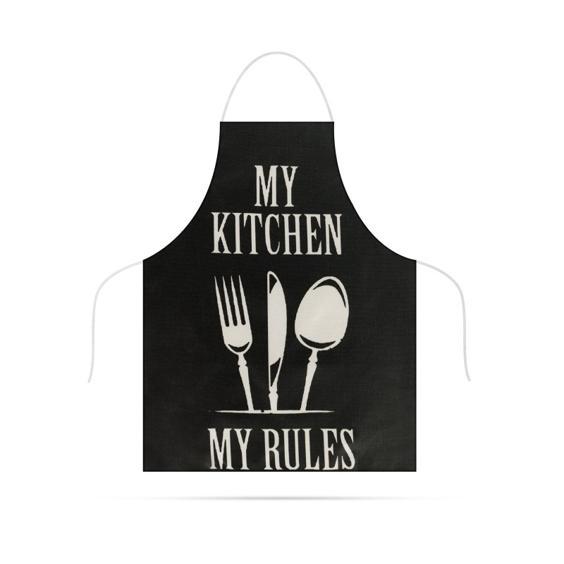 sort de bucatarie - 68 x 52 cm - my kitchen, my rules! (negru)