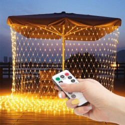 plasa luminoasa led - 190 leduri alb-calde - 3 x 2 m - 230v - cu telecomanda