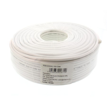 cablu coaxial rg6/u, 75r, ccs/al chrome