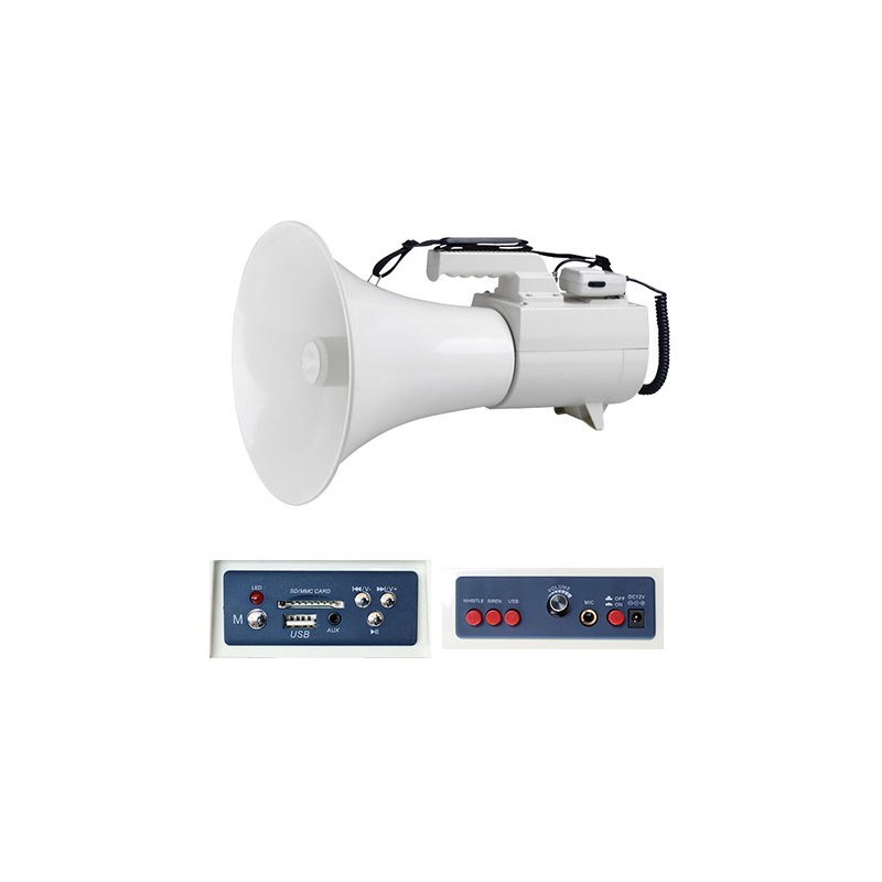 megafon profesional 45w cu usb/sd + sirena