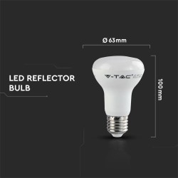 bec led r63 e27 8.5w 4000k alb neutru, cip samsung