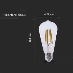 bec led st64 e27 4w cu filament 4000k model edison