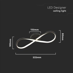 candelabru led 24w 3000k 52.5x18.5cm - negru