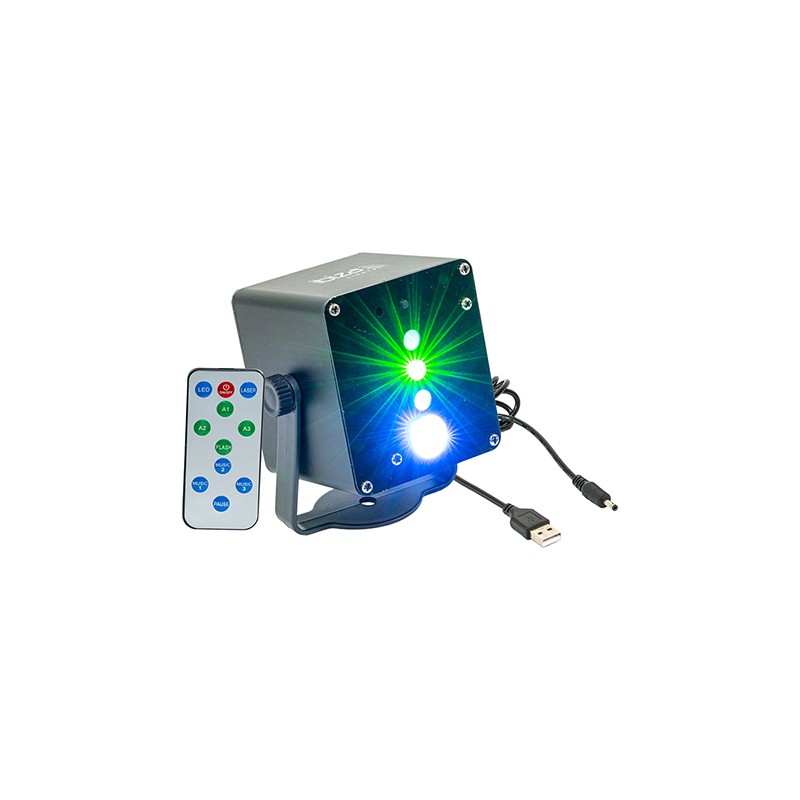 mini laser 160mw + efect led rgb 3w