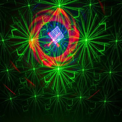 mini laser 160mw + efect led rgb 3w