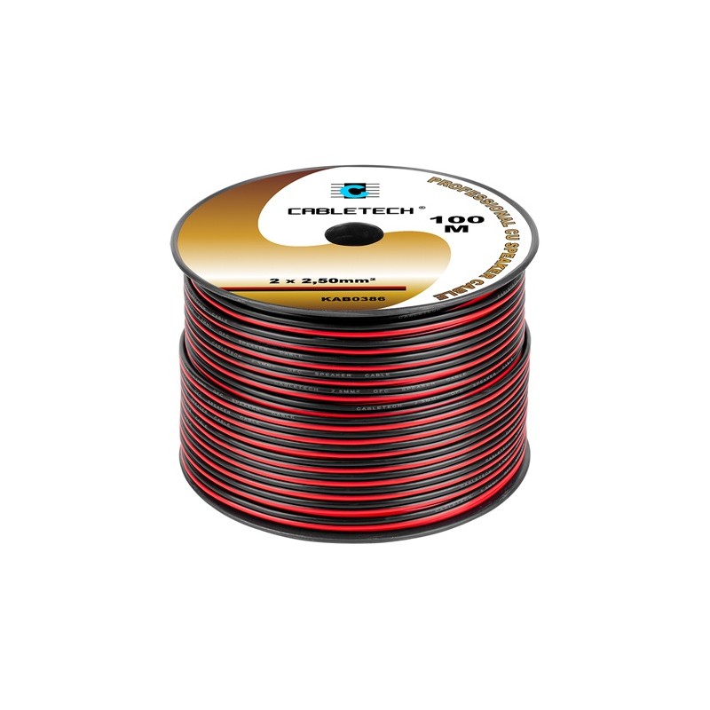 cablu difuzor cupru 2x2.50mm rosu/negru 100m
