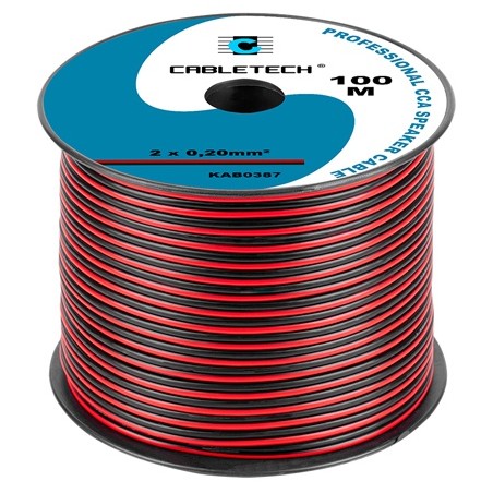 cablu difuzor cca 2x0.20mm rosu/negru 100m