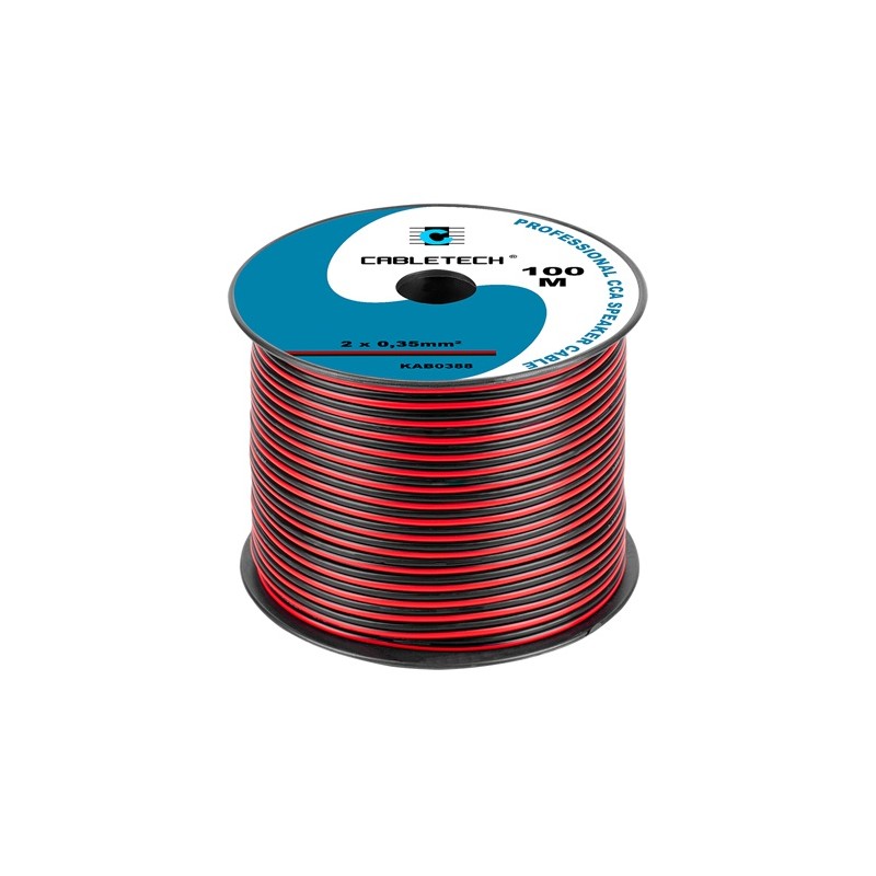 cablu difuzor cca 2x0.35mm rosu/negru 100m