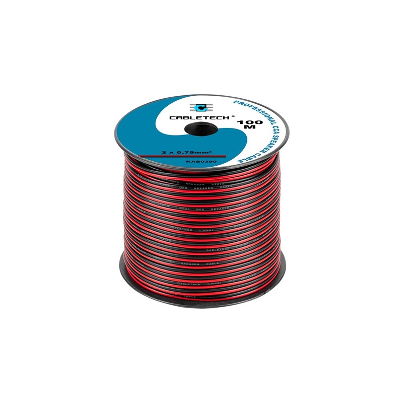 cablu difuzor cca 2x0.75mm rosu/negru 100m