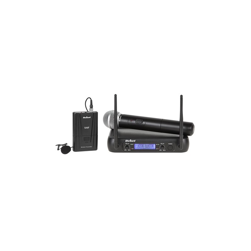 set doua microfoane (mana + clip) vhf rebel