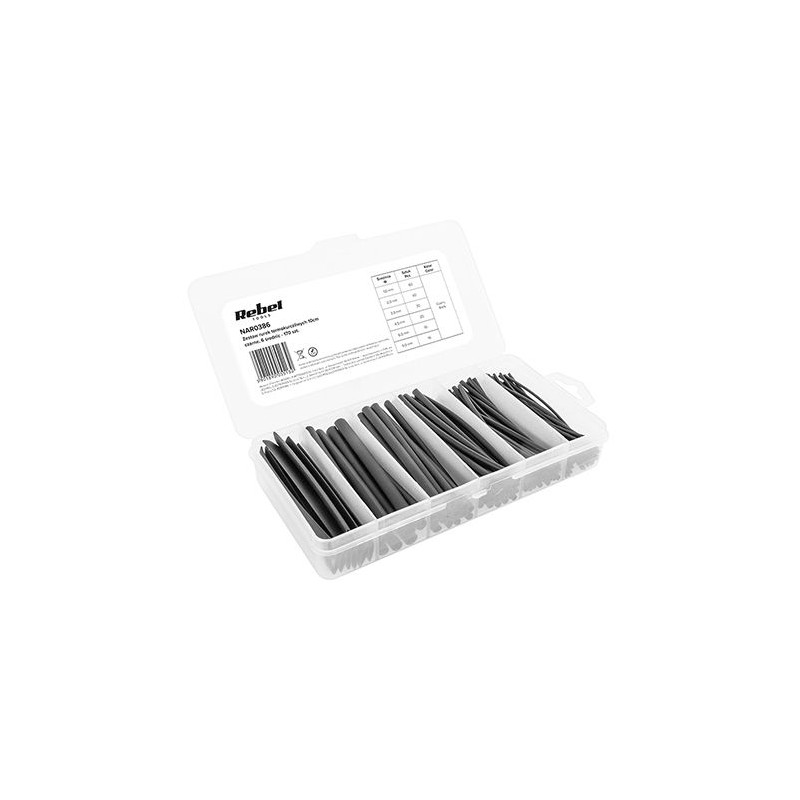 set tuburi termocontractabile 10cm negre 170 buc