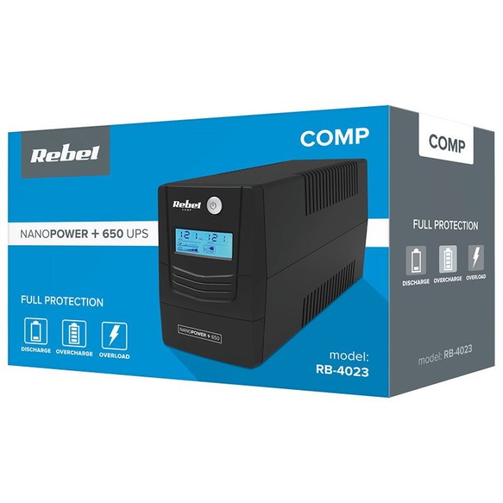 ups offline nanopower plus 650 (650va/360w) rebel