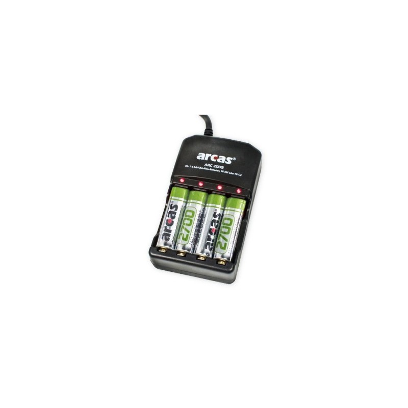 incarcator arcas include acumulatori 4 x aa r6 2700mah arc2009+