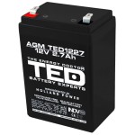 acumulator 12v stationar vrla, dimensiuni 70 x 47 x 98 mm, baterie 12v 2.7ah, ted electric ted003119
