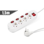 prelungitor cu 4 prize si buton 4+1 - 250 v • 16 a - 1,5 m - delight prelungitor cu 4 prize si buton 4+1 - 250 v • 16 a - 1,5 m - delight
