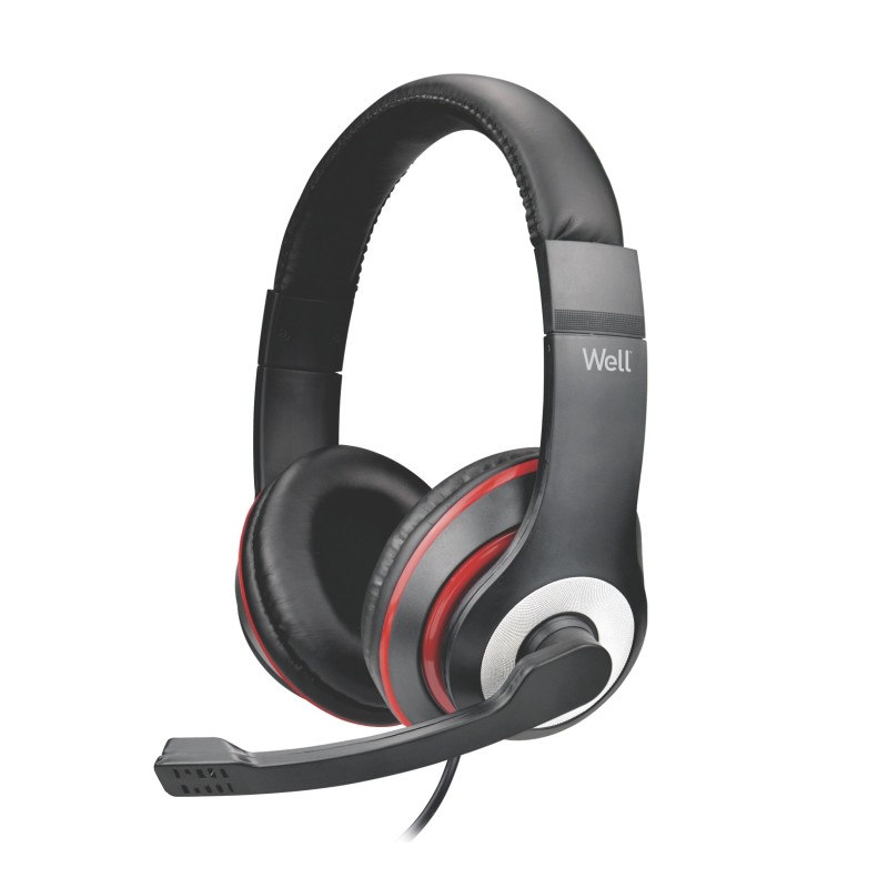 casti pc over-ear well cu microfon, usb casti pc over-ear well cu microfon, usb