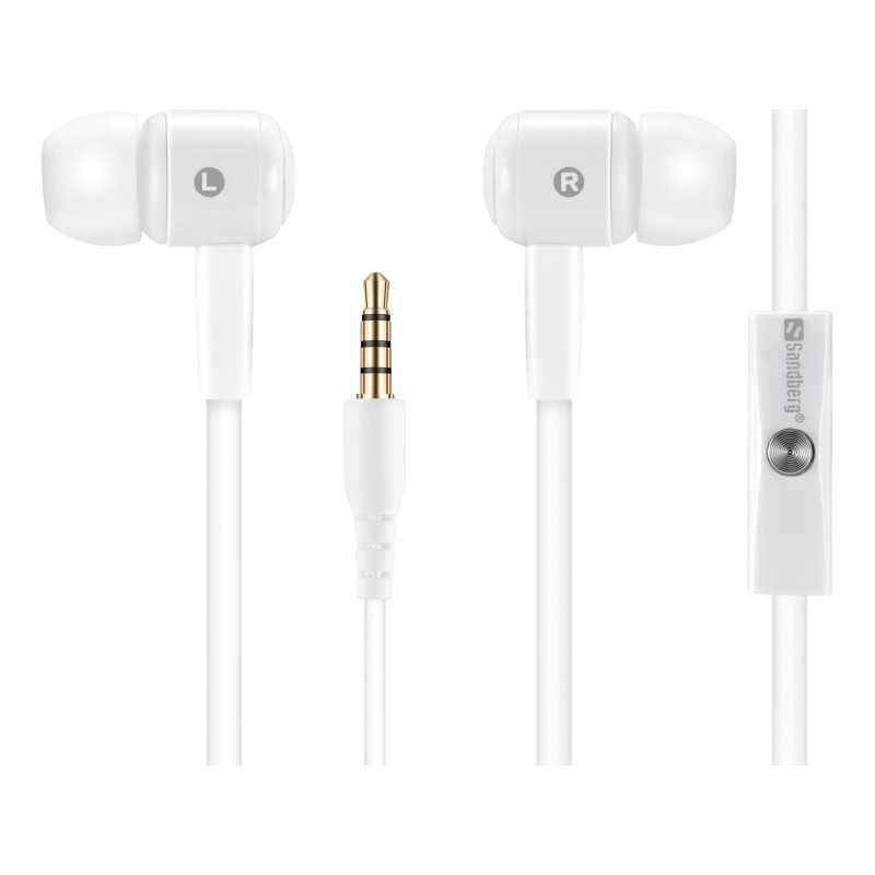 casti in-ear cu fir sandberg 125-63, microfon, alb casti in-ear cu fir sandberg 125-63, microfon, alb
