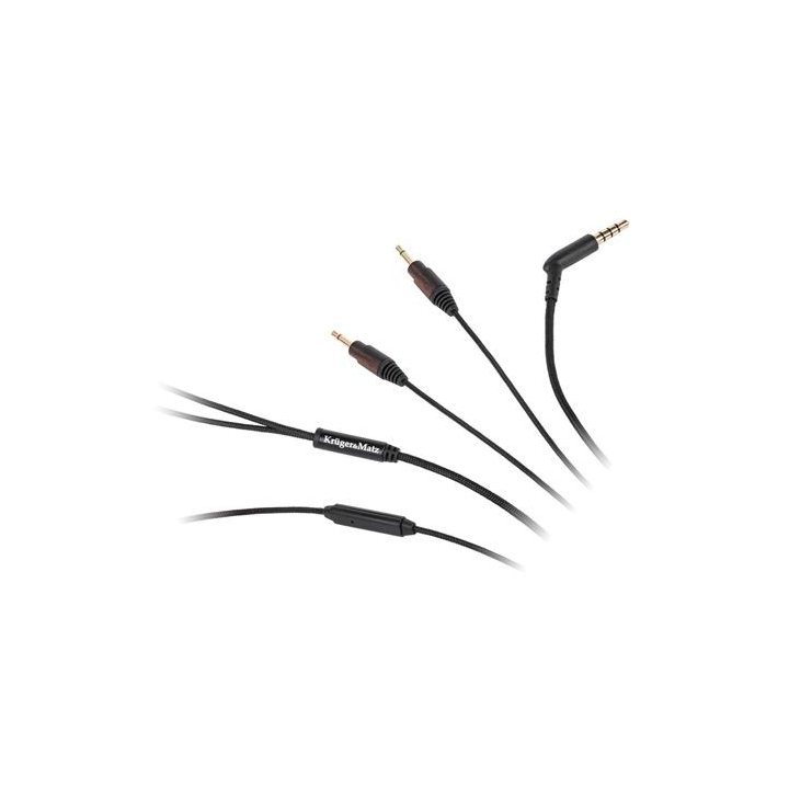 cablu casti audio cu microfon jack - 2x jack 1m k&m