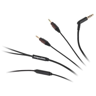 cablu casti audio cu microfon jack - 2x jack 1m k&m