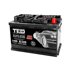 baterie auto 12v 71ah cu start stop, pornire 765a, dimensiuni 278 x 175 x 190 mm borna+ dreapta ted electric ted003805