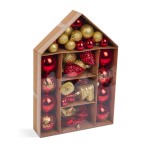 set decoratiuni de brad - rosu / auriu - 36 buc / set