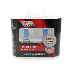set de 2 becuri halogen h7, 100w +130% intensitate - long life - carguard