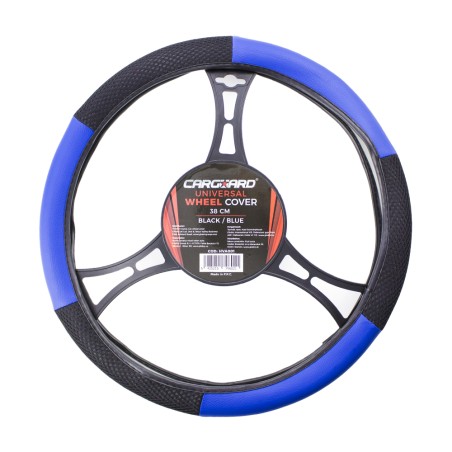 husa volan auto - negru / albastru - carguard