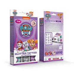 set de tatuaje cu sclipici tytoo paw patrol pentru fete