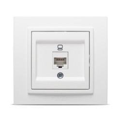 priza utp 1xrj45 cat6e st, alb mat, zena, el-bi