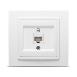 priza utp 1xrj45 cat6e st, alb mat, zena, el-bi