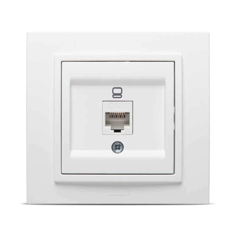 priza utp 1xrj45 cat6e st, alb mat, zena, el-bi priza utp 1xrj45 cat6e st, alb mat, zena, el-bi