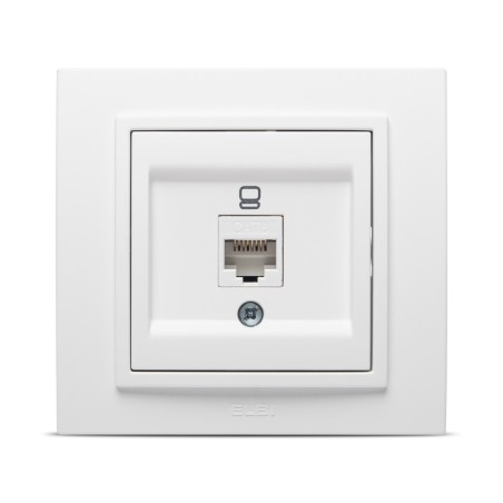 priza utp 1xrj45 cat6e st, alb mat, zena, el-bi