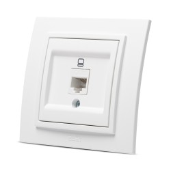 priza utp 1xrj45 cat6e st, alb mat, zena, el-bi