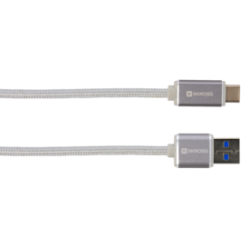cablu usb 2.0 a tata - usb-c, argintiu, 1m, skross