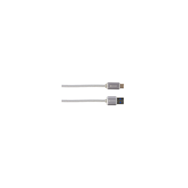 cablu usb 2.0 a tata - usb-c, argintiu, 1m, skross cablu usb 2.0 a tata - usb-c, argintiu, 1m, skross