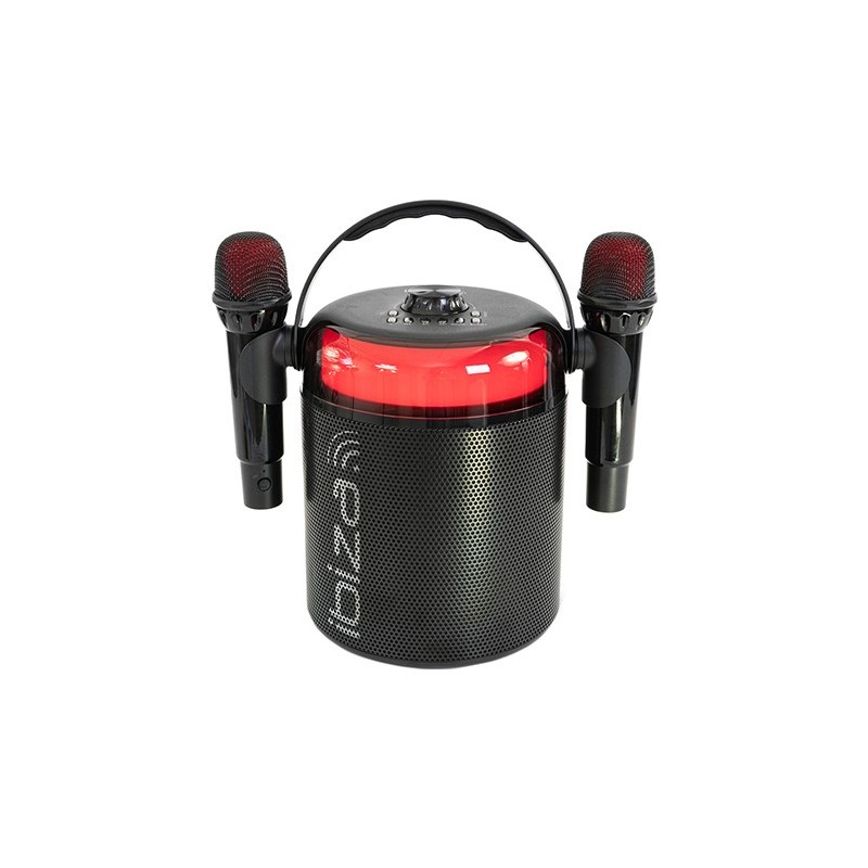 boxa karaoke cu 2 microfoane wireless bt/usb/msd/aux - negru