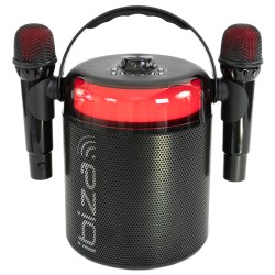 boxa karaoke cu 2 microfoane wireless bt/usb/msd/aux - negru